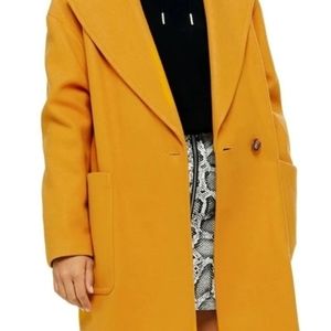 Topshop Mustard Carly Coat